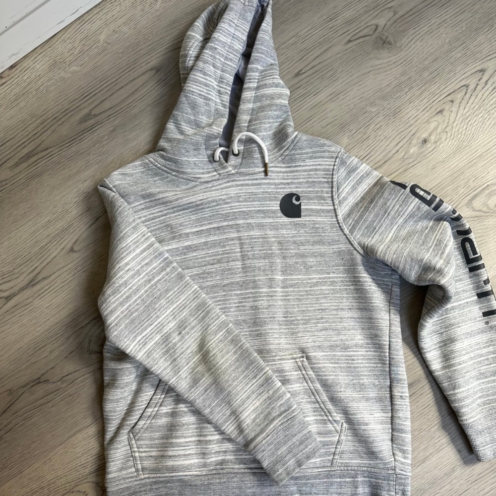 Carhartt Heather Gray Striped Hoodie